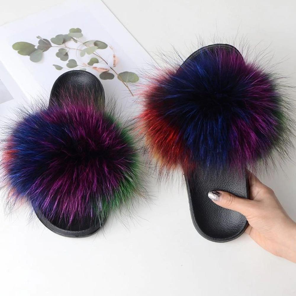 WW | Frauen Luxus Fuchsfell Hausschuhe