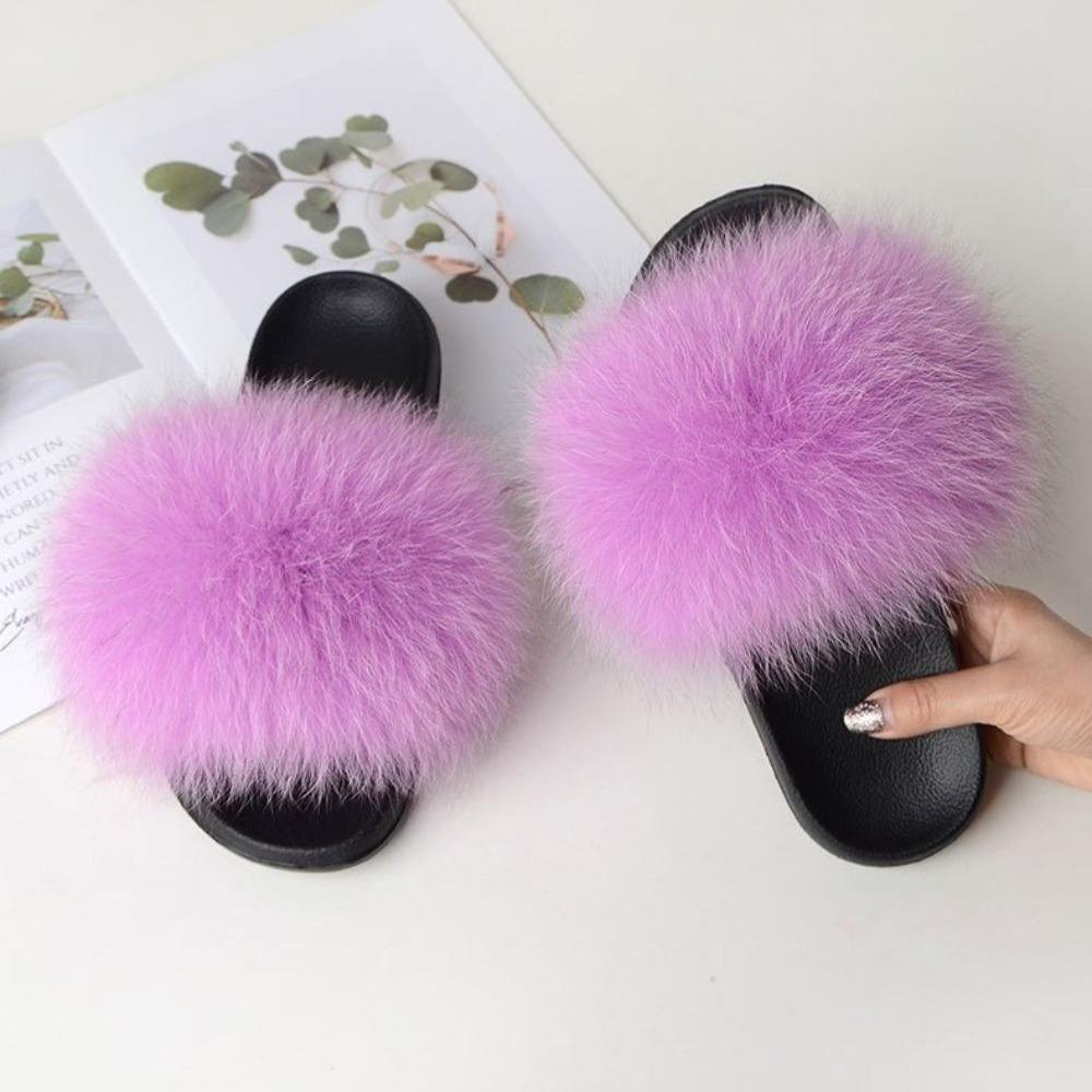 WW | Frauen Luxus Fuchsfell Hausschuhe