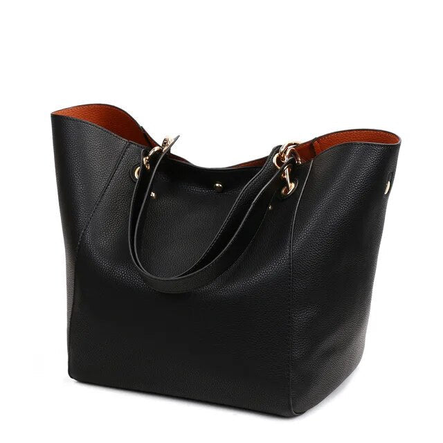 Damen PU-Ledertasche mit mehreren Innenfächern und Schulterriemen