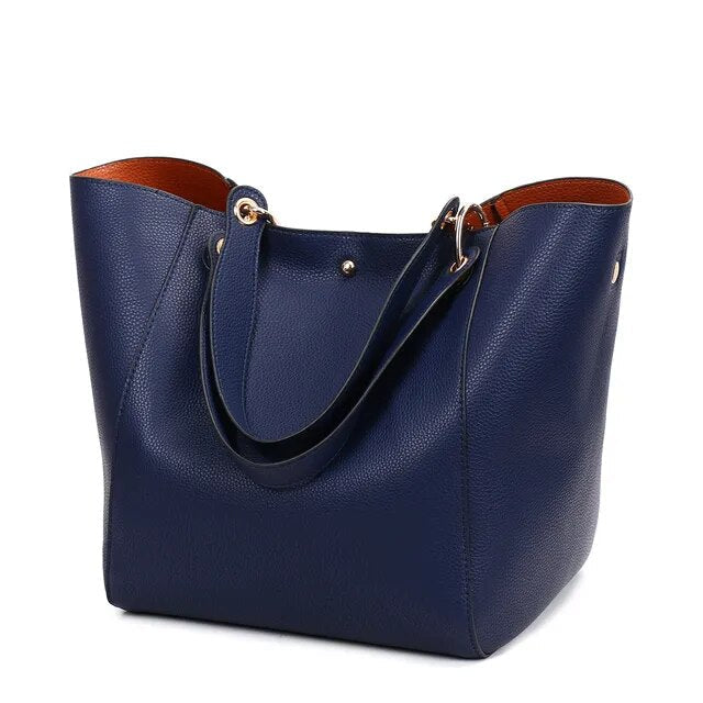 Damen PU-Ledertasche mit mehreren Innenfächern und Schulterriemen