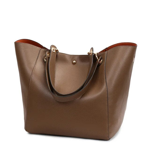 Damen PU-Ledertasche mit mehreren Innenfächern und Schulterriemen