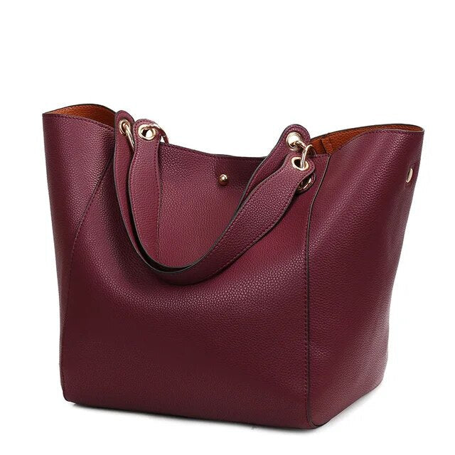 Damen PU-Ledertasche mit mehreren Innenfächern und Schulterriemen