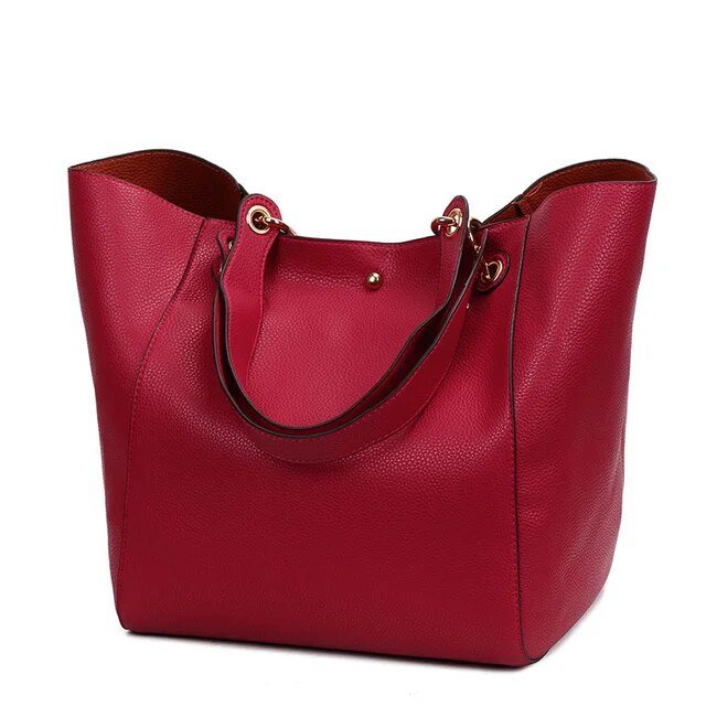 Damen PU-Ledertasche mit mehreren Innenfächern und Schulterriemen