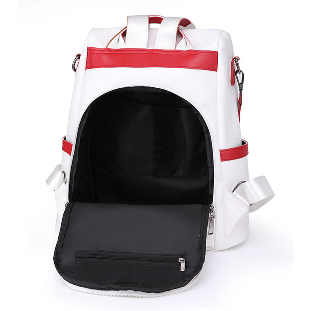 WW | Luxus Damen Reise Schwarz Rot Weiß Rucksack