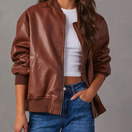 WW | Lockere Lederjacke für Damen