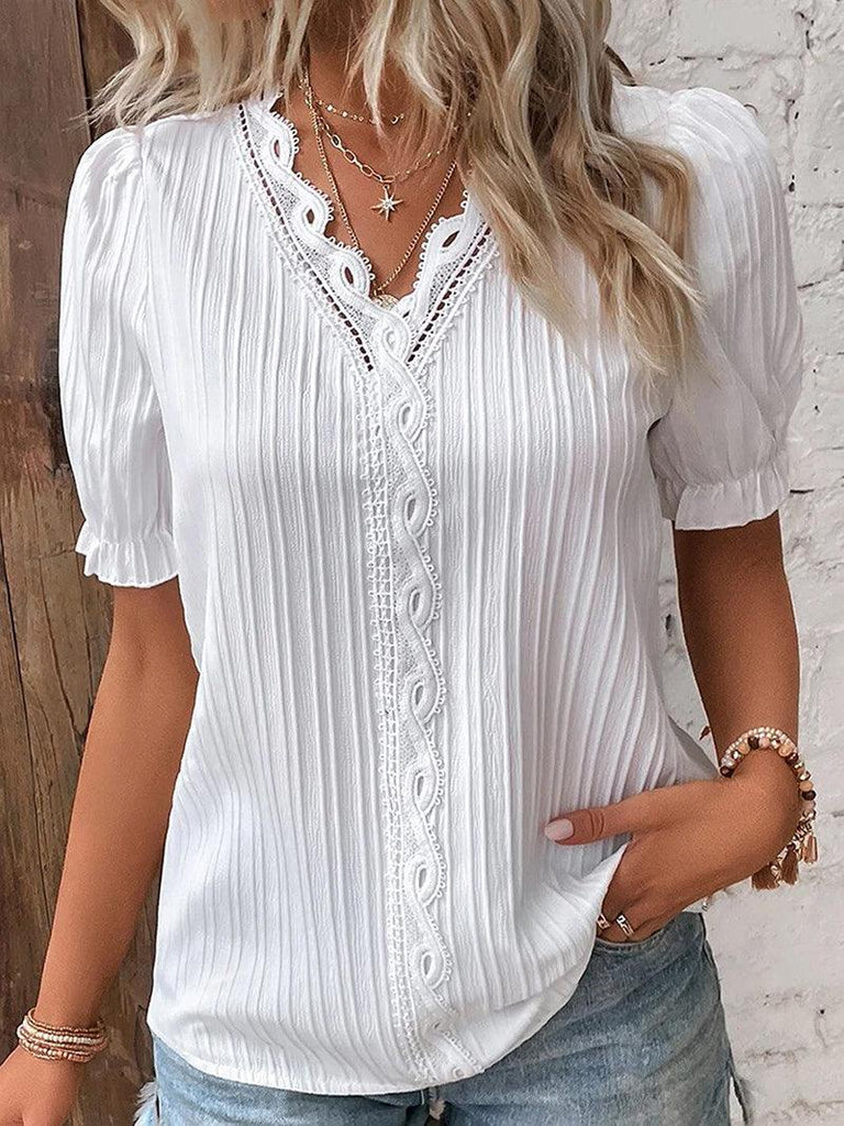 WW | Damen V-Ausschnitt T-Shirt Weiches & Leichtes Material
