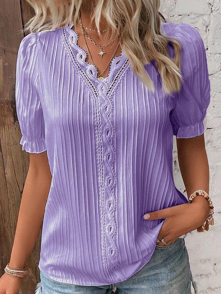 WW | Damen V-Ausschnitt T-Shirt Weiches & Leichtes Material