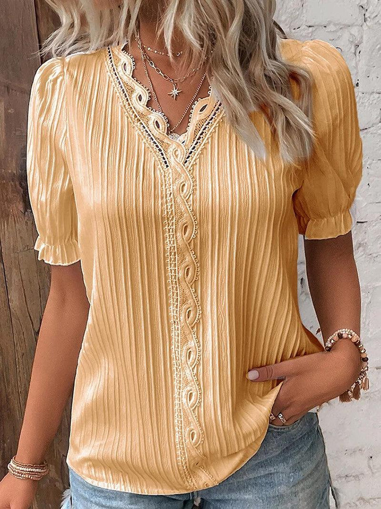 WW | Damen V-Ausschnitt T-Shirt Weiches & Leichtes Material