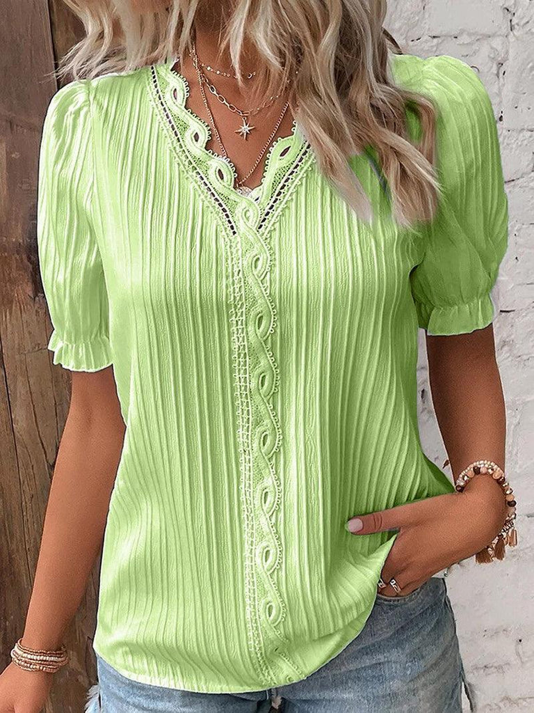 WW | Damen V-Ausschnitt T-Shirt Weiches & Leichtes Material