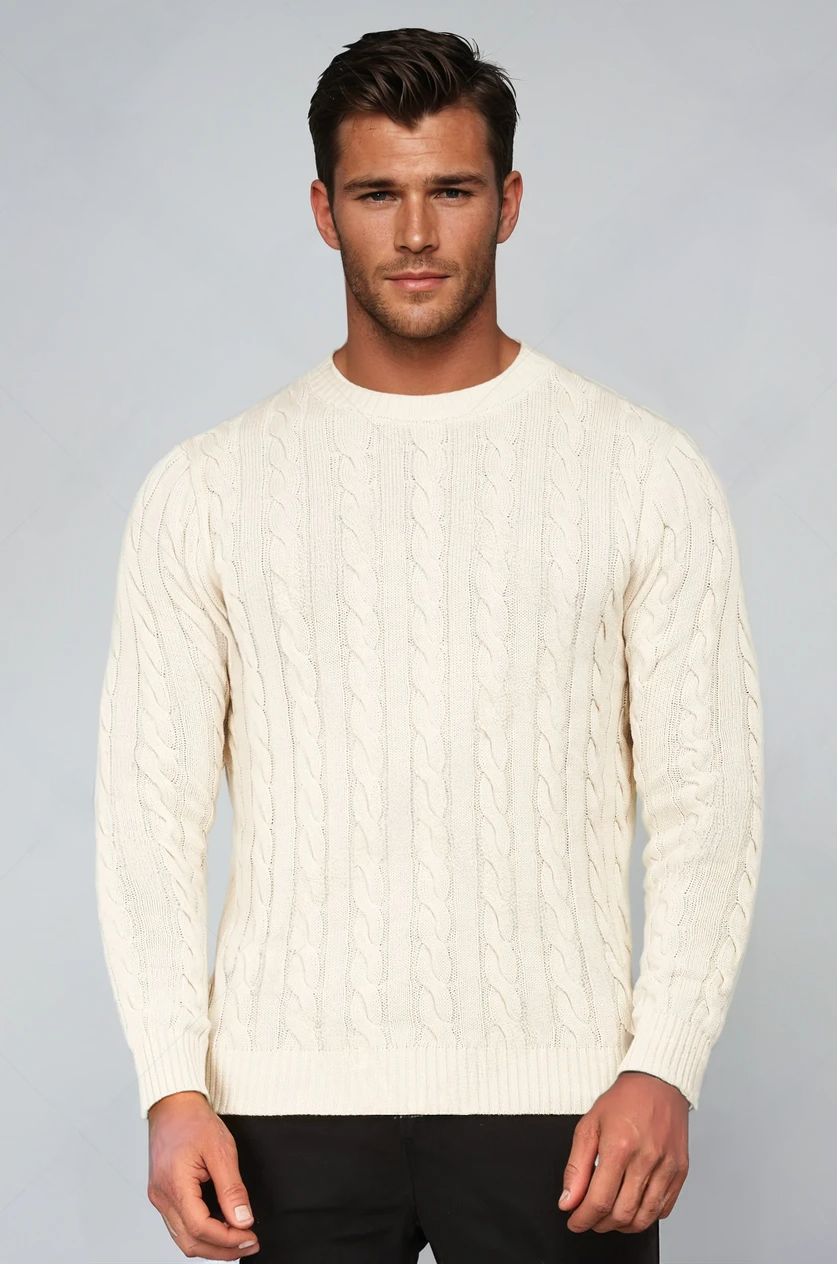 WW | Zopfstrickpullover mit traditionellem Muster