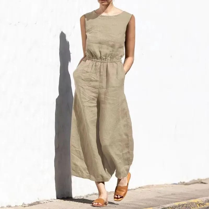 Baumwoll-Leinen-Jumpsuit