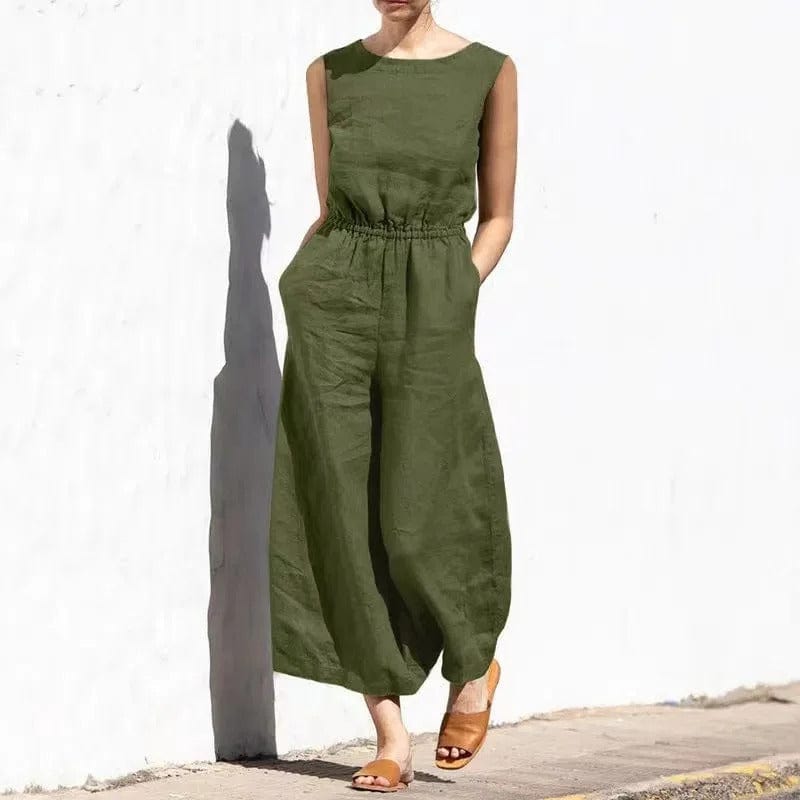 Baumwoll-Leinen-Jumpsuit