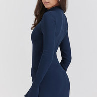 WW | Strick Bodycon Taschen Detail Mini Kleid