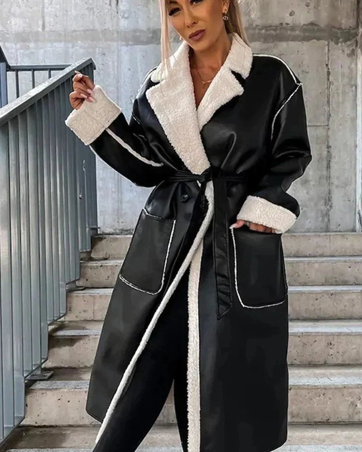 W&W Mode - Reverskragen mit Taschen Lederjacke