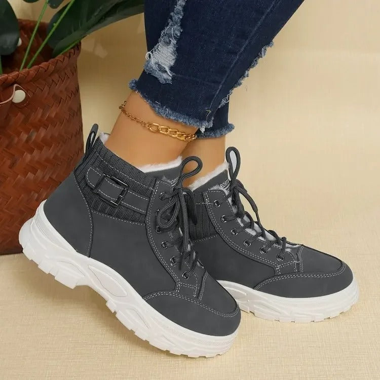 WW | Sportliche Platform Stiefel Mit Schnürsenkeln Für Damen