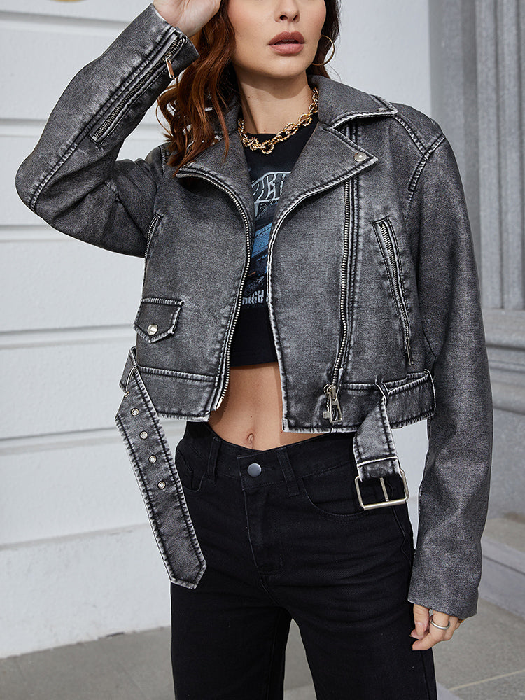 WW | Kurze, verblasste Jeansjacke | Alanaria