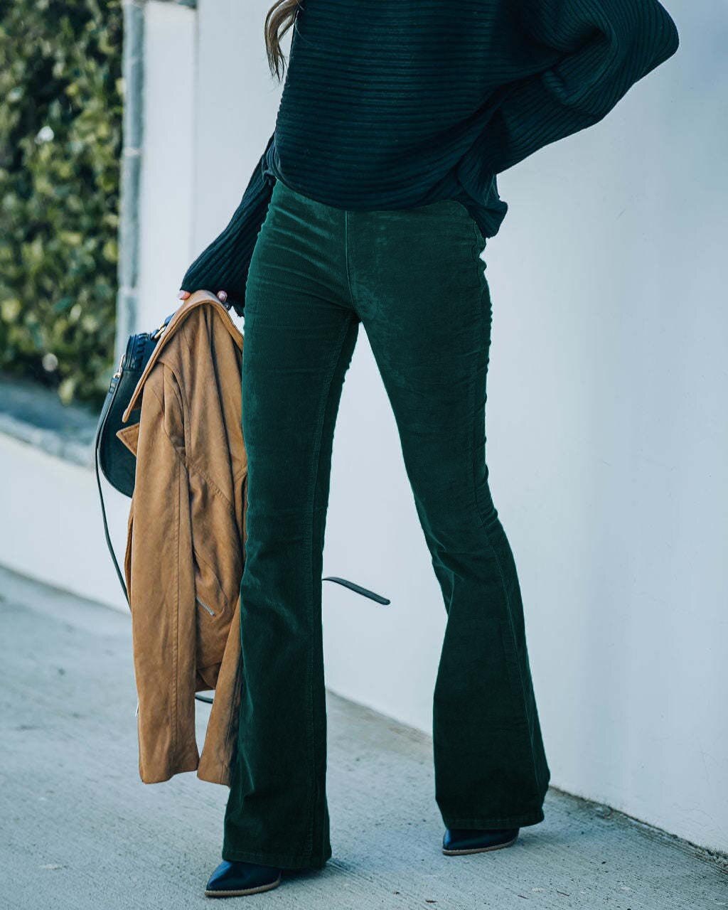 W&W Elastische Taille Lässige Hose Schlanke ausgestellte Hose