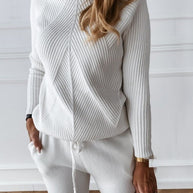 WW | Trainingsanzug Warm und trendy zweiteiliges Set für Damen mit Rollkragenpullover und Hose