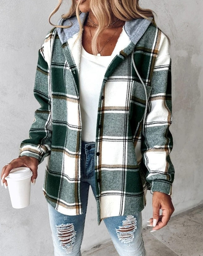 WW | Bequemer Kapuzenpullover Mit Karomuster