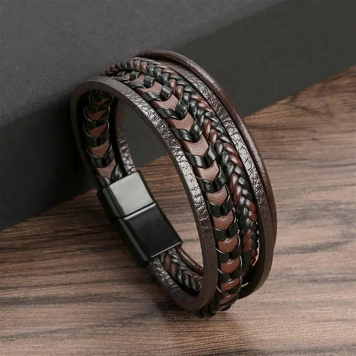W&W Mode | Geflochtenes Lederarmband Mit Antikem Verschluss