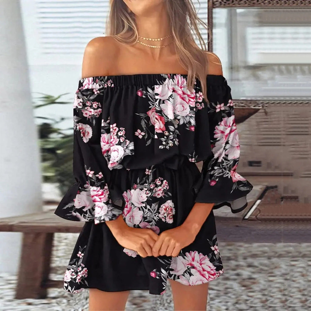 WW | Sommerkleid mit weiten Ärmeln und Blumenmuster