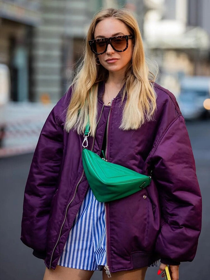 Damen Oversized-Bomberjacke für kühle Tage