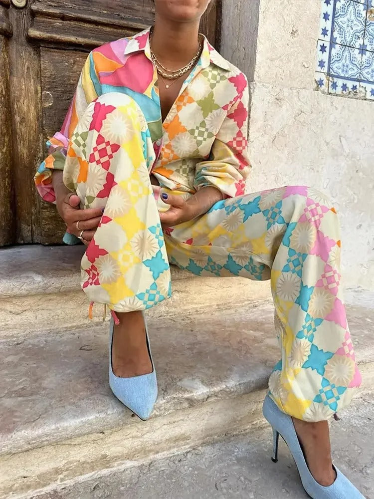 W&W Mode | Bunte Geometrische Set für Damen