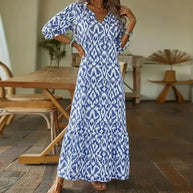 WW | Bohemian Maxikleid mit Ärmeln für Frauen
