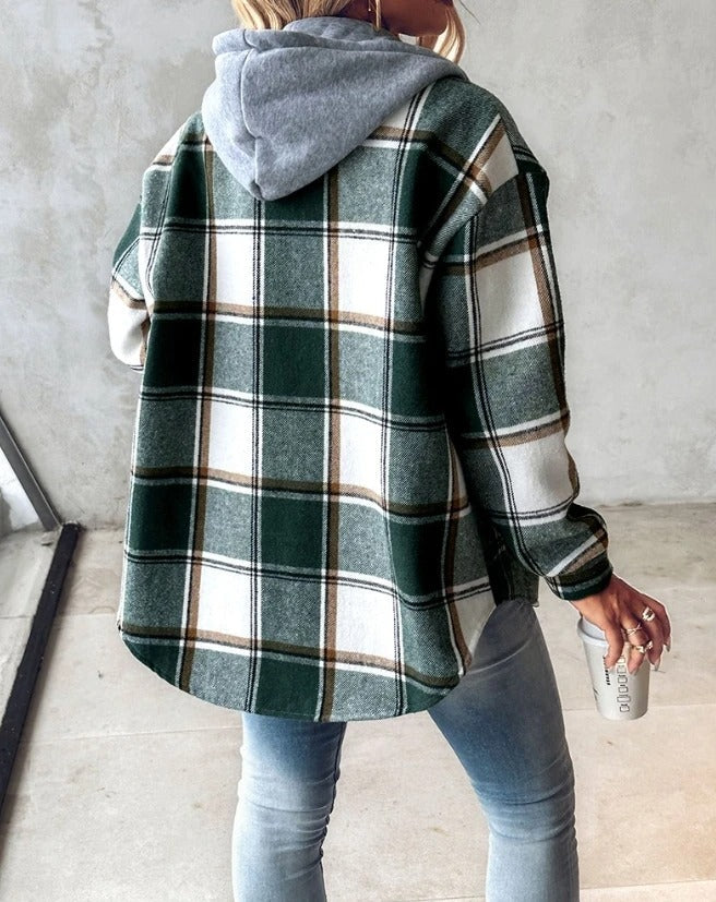 WW | Bequemer Kapuzenpullover Mit Karomuster