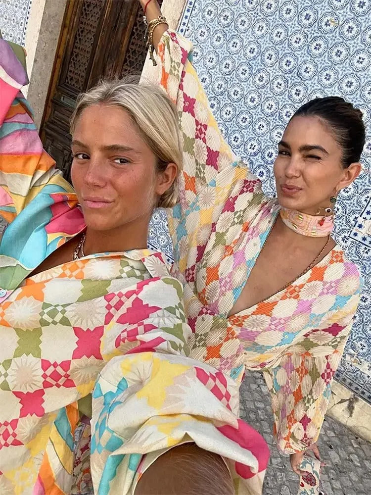 W&W Mode | Bunte Geometrische Set für Damen