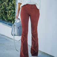 W&W Elastische Taille Lässige Hose Schlanke ausgestellte Hose