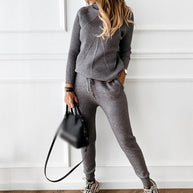 WW | Trainingsanzug Warm und trendy zweiteiliges Set für Damen mit Rollkragenpullover und Hose