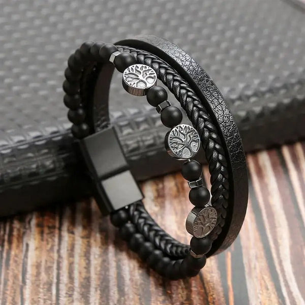 WW | Lederarmband Im Antiken Stil Mit Metallverschluss