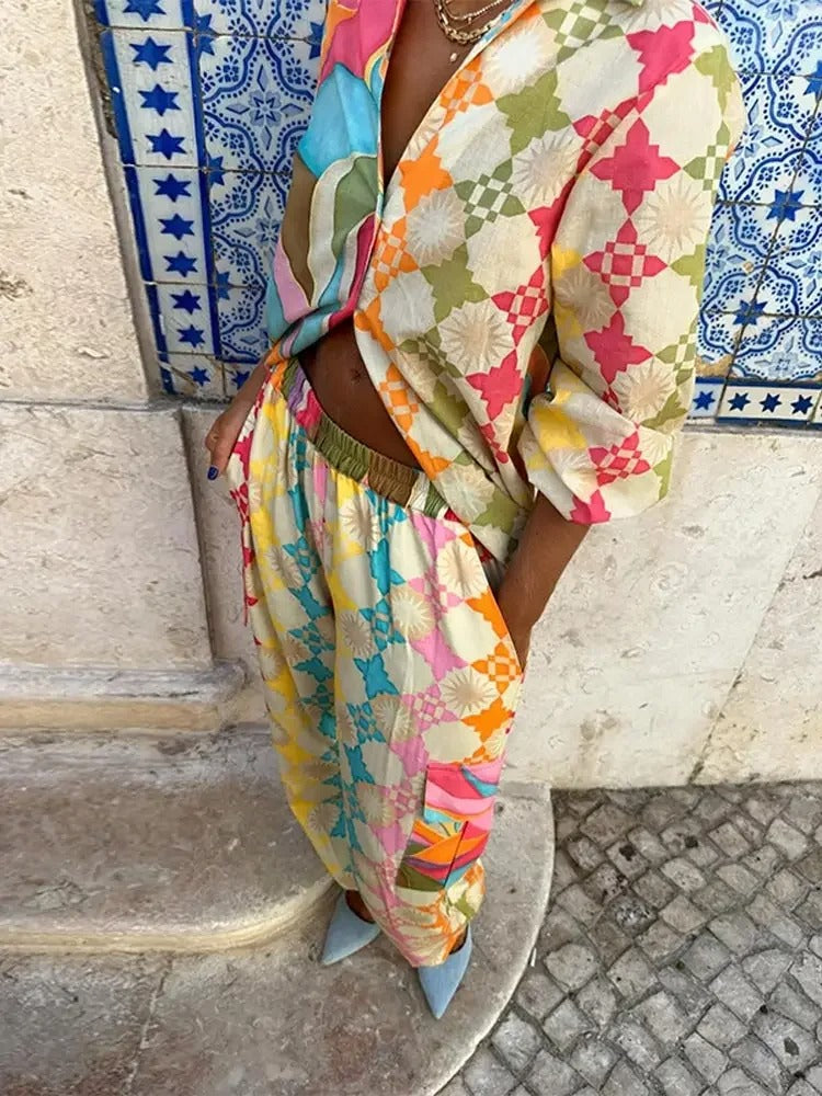 W&W Mode | Bunte Geometrische Set für Damen