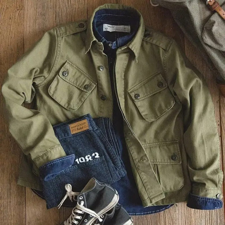 W&W Mode | Lässige Multifunktions Grüne Militärjacke Für Männer