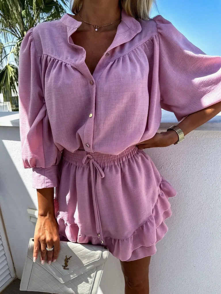 WW | Stilvolles Zweiteiliges Satz Mit Bluse Und Rock