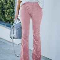 W&W Elastische Taille Lässige Hose Schlanke ausgestellte Hose