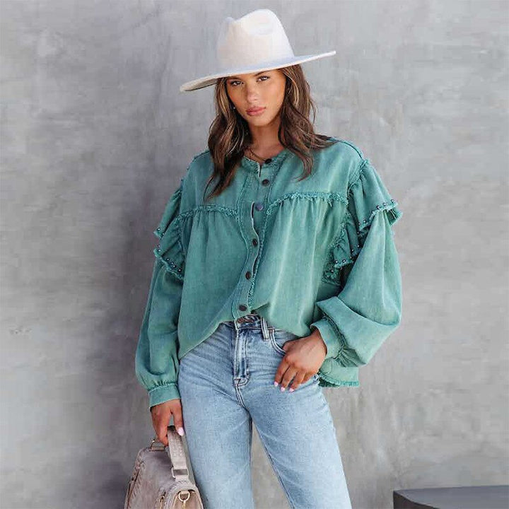 W&W Mode Bluse | Trendige feminine Bluse aus farbigem W&W Mode Stoff