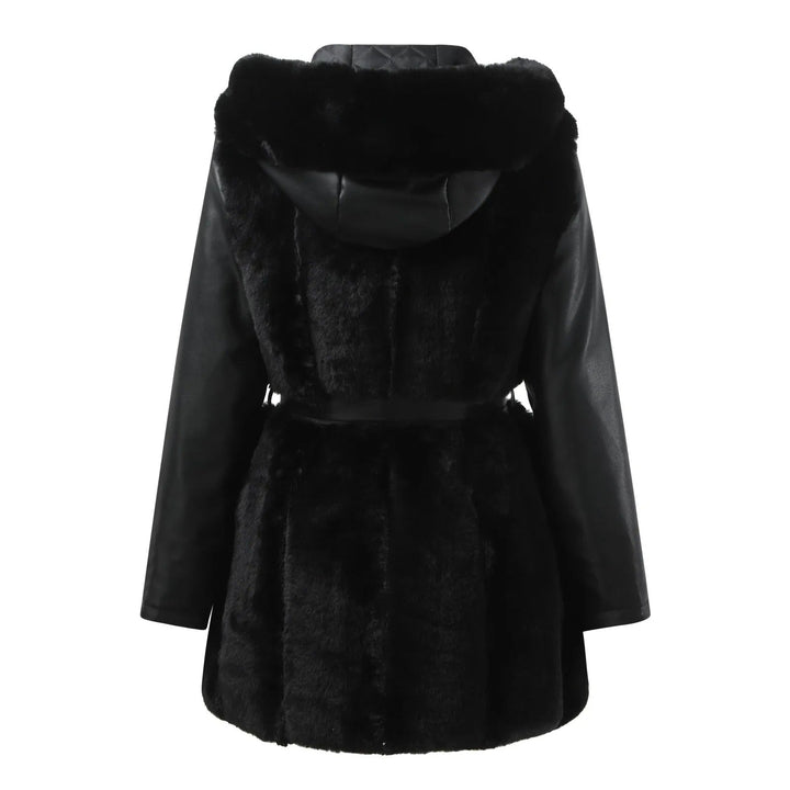 W&W Mode | Stilvolle vegane Lederjacke mit Kunstfellkragen für Damen