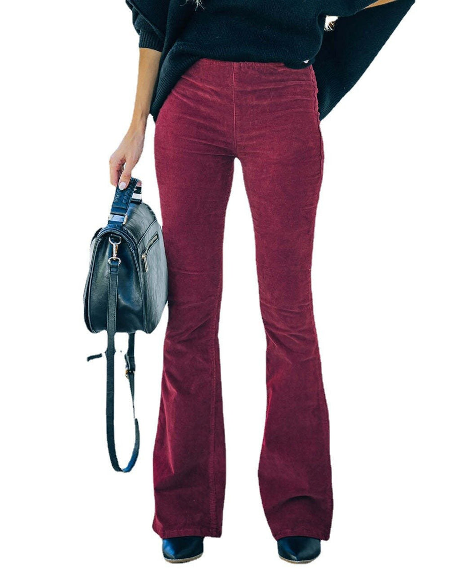 W&W Elastische Taille Lässige Hose Schlanke ausgestellte Hose