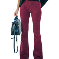 W&W Elastische Taille Lässige Hose Schlanke ausgestellte Hose