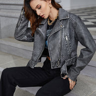 WW | Kurze, verblasste Jeansjacke | Alanaria