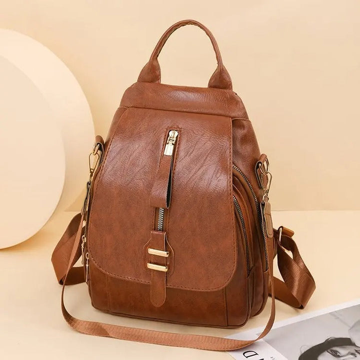 Damen-Retro-Lederrucksack mit vielseitigem Design