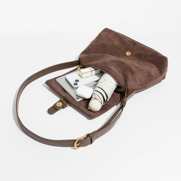 WW | Wildleder Schultertasche für Damen - Stilvolle und Luxus Handtasche