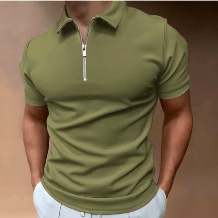 W&W Mode | Herren Polo Shirt Polo Mit Reißverschluss Und Kragen Klassisches Design & Elegant