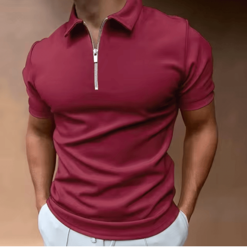 WW | Herren Polo Shirt Polo Mit Reißverschluss Und Kragen Klassisches Design & Elegant