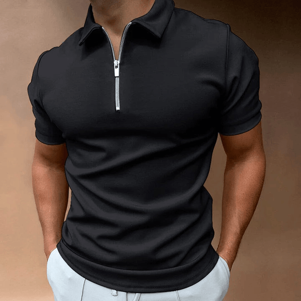 WW | Herren Polo Shirt Polo Mit Reißverschluss Und Kragen Klassisches Design & Elegant