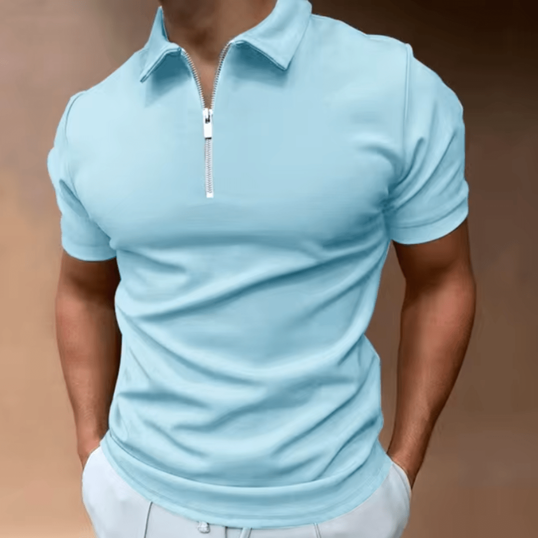 W&W Mode | Herren Polo Shirt Polo Mit Reißverschluss Und Kragen Klassisches Design & Elegant