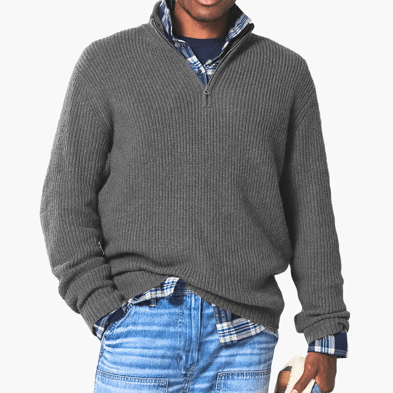 WW | Herren Pullover Warmer Halbzip Pullover Klassisches Design & Bequem