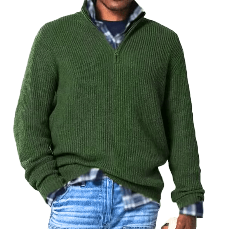 WW | Herren Pullover Warmer Halbzip Pullover Klassisches Design & Bequem